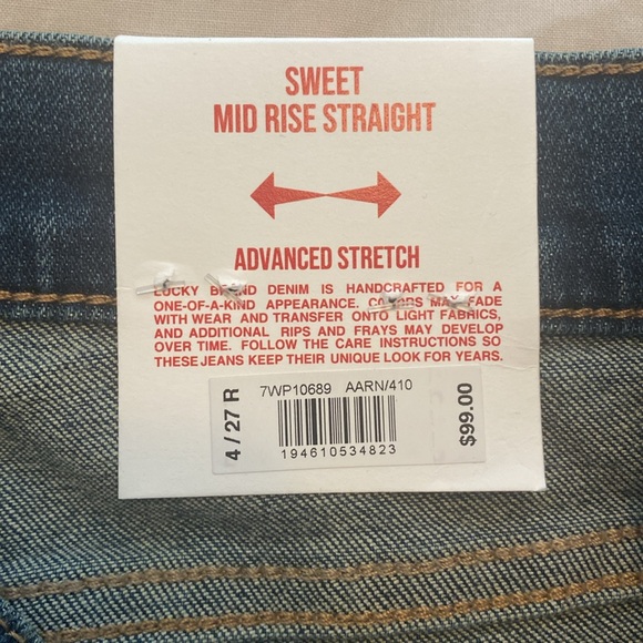 Women’s Lucky Brand Jeans Mid Rise Straight size 4/27 - Picture 4 of 5